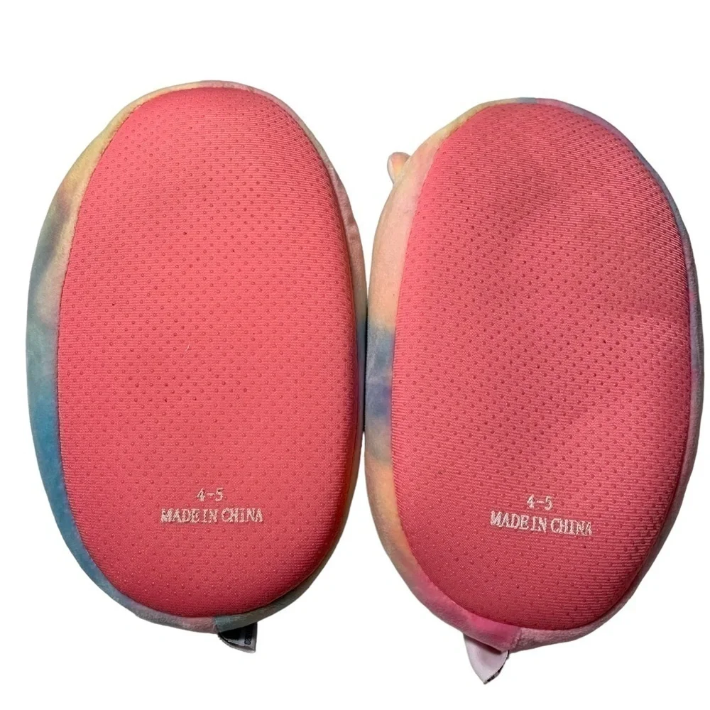 Squishmallows Rainbow Unicorn Slippers Size 4-5. New without tags